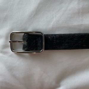 Black Faux Fur Belt
